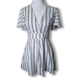 Shein Flowy Sleeve Striped Romper - Size XS